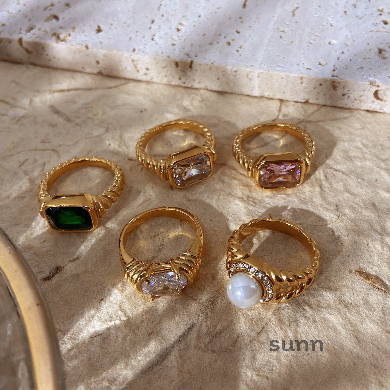 Amy Zircon Stackable Ring [B7NJR7AC]