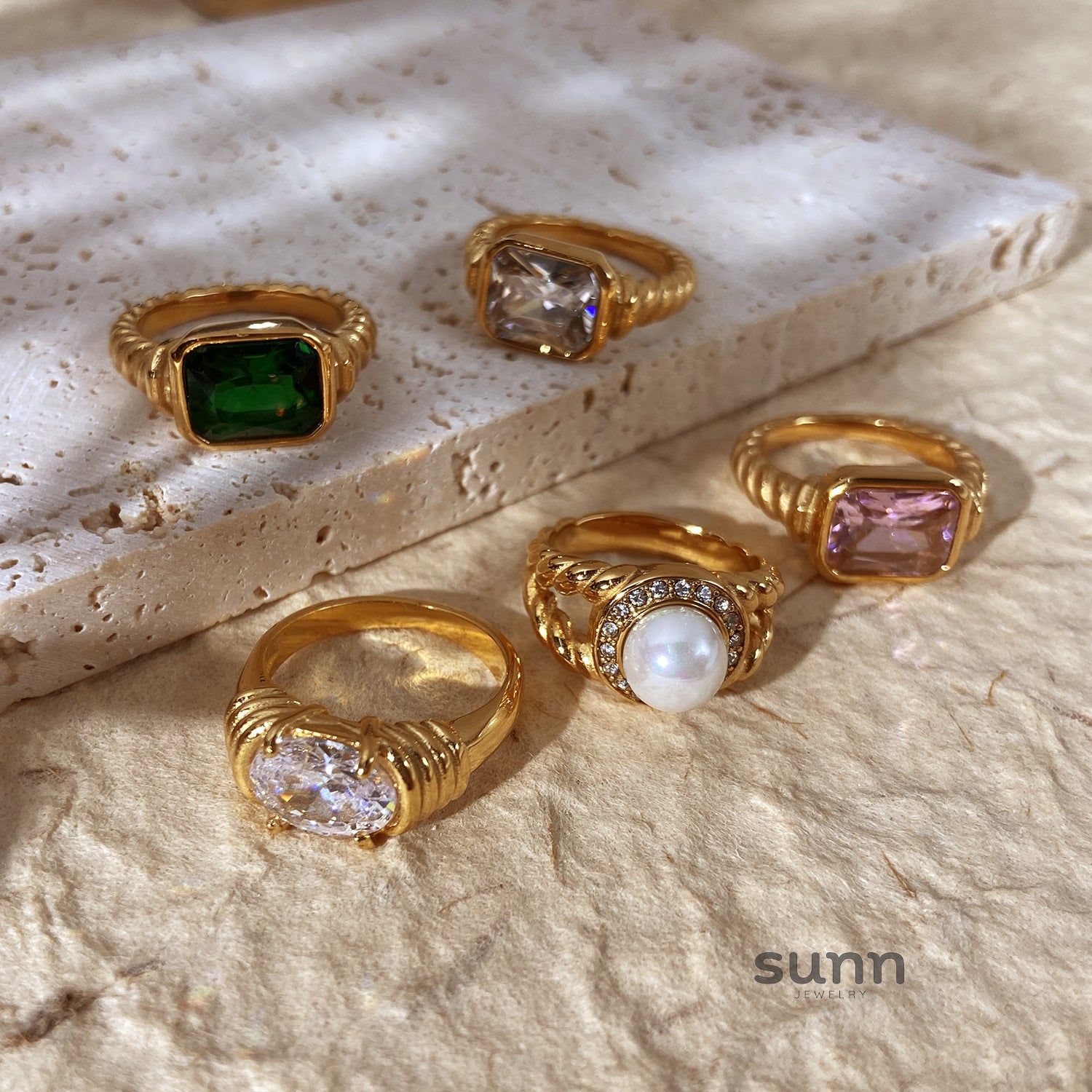 Amy Zircon Stackable Ring [QB6BEUSR]