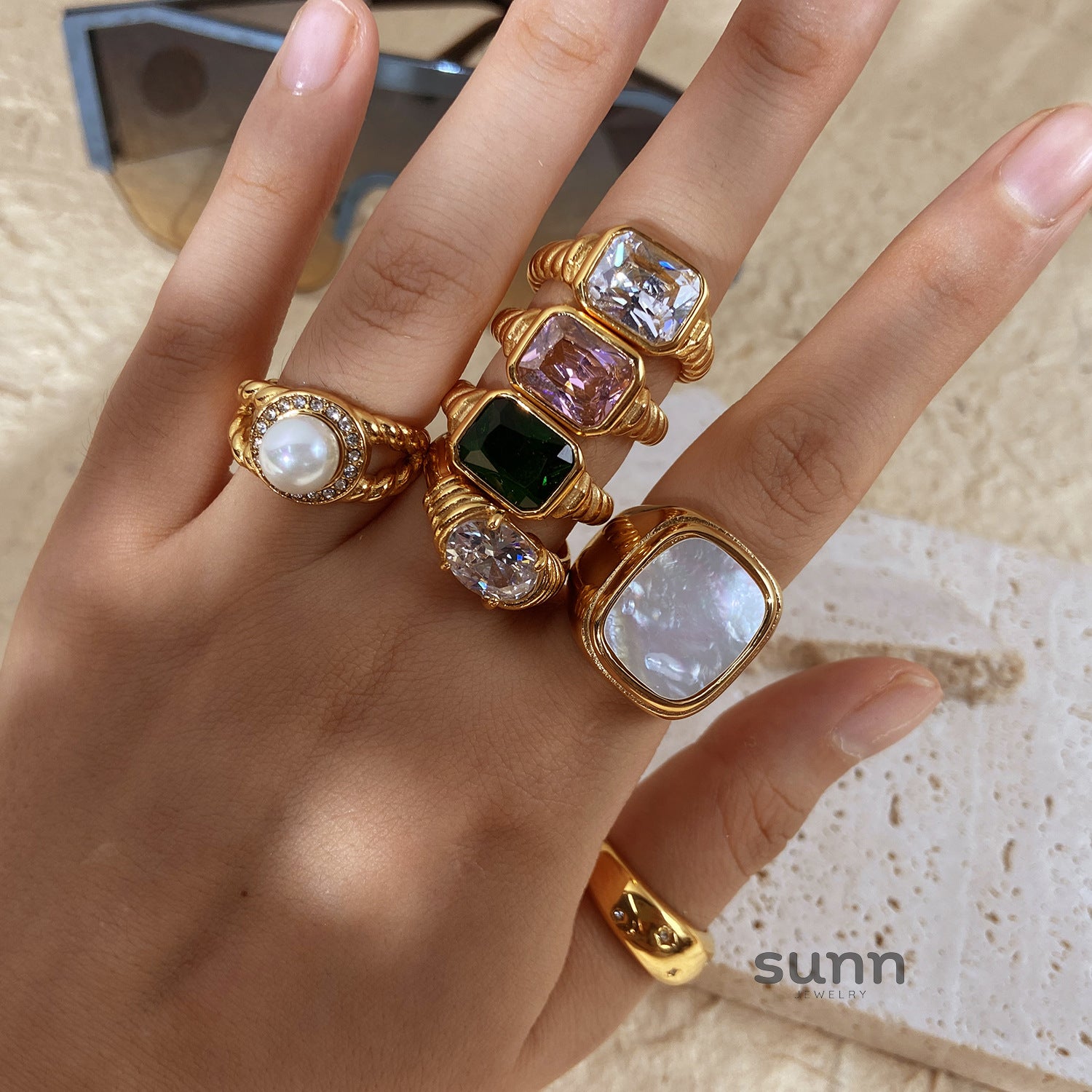 Amy Zircon Stackable Ring [W12FHHRU]