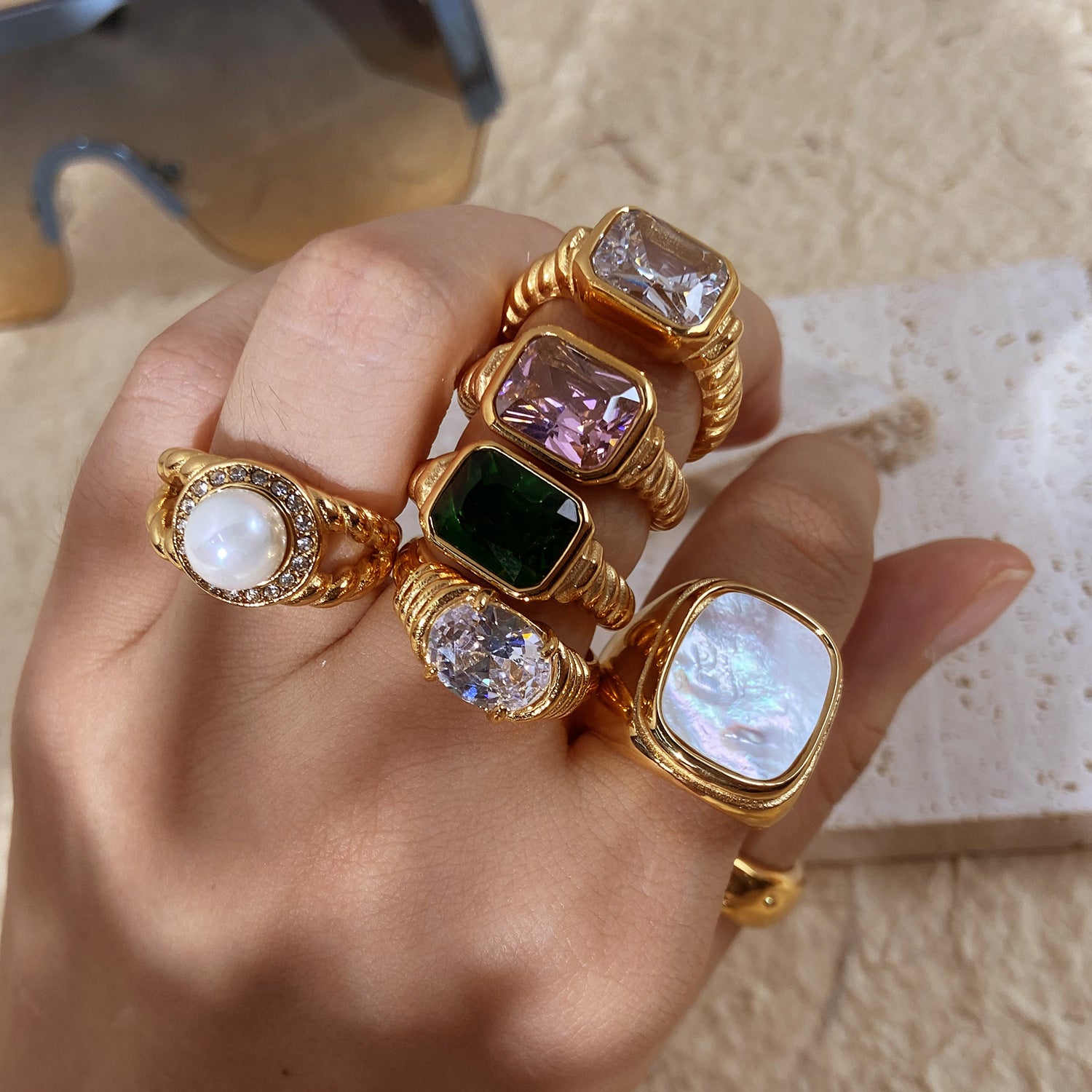 Amy Zircon Stackable Ring [QBAIPCIS]