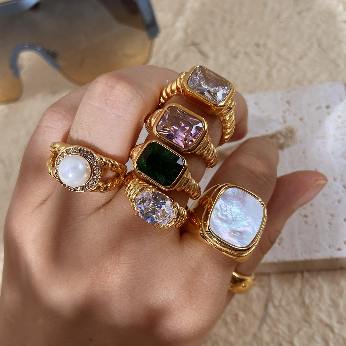 Amy Zircon Stackable Ring [QBAIPCIS]