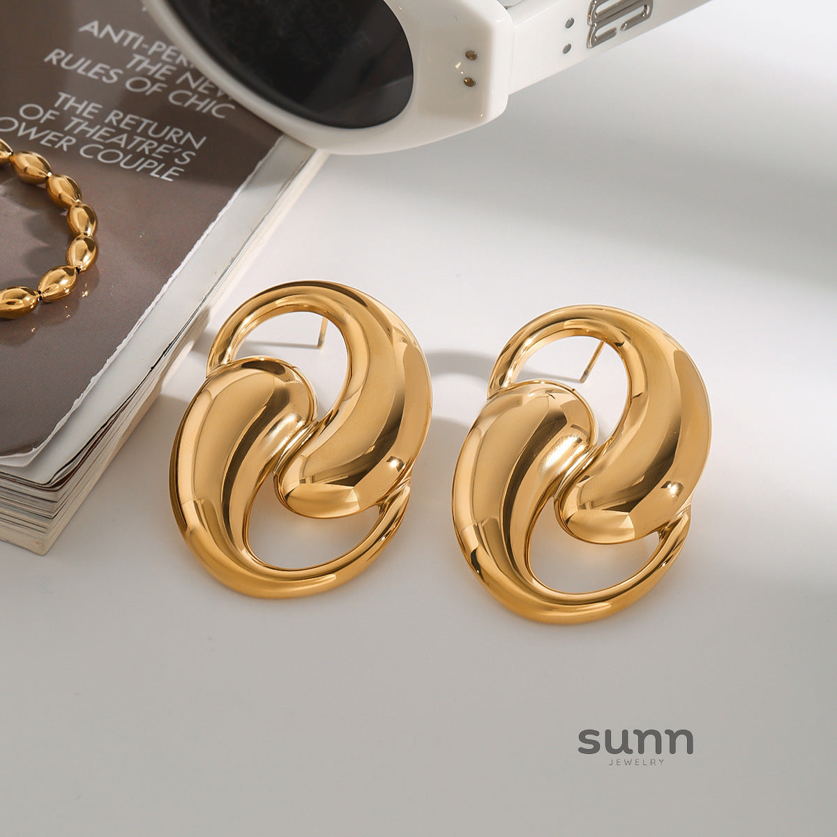Anabella Cross Hoop Earrings [ONQSJ278]