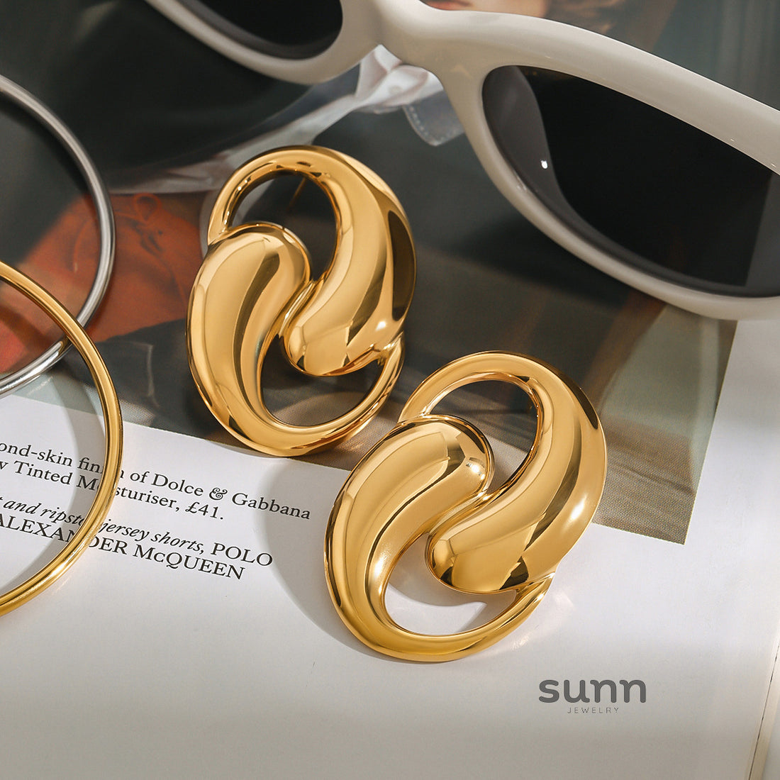 Anabella Cross Hoop Earrings [LDPAIFUI]