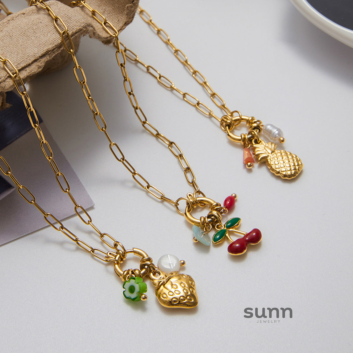 Anaelle Pearl Strawberry Necklace [EAQYSFHS]