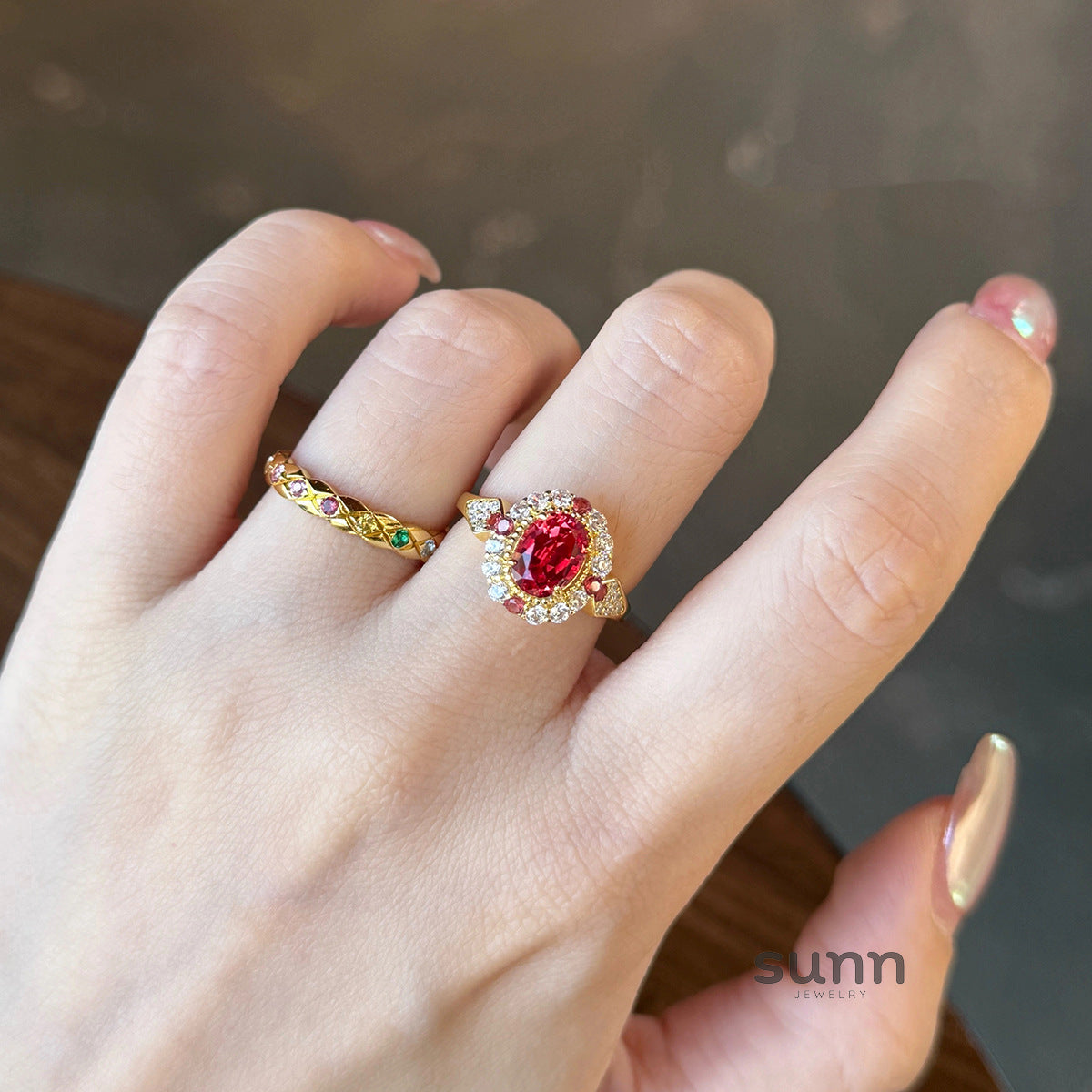 Anai Ruby Elegance Jewelry Set [ZFOKO44O]