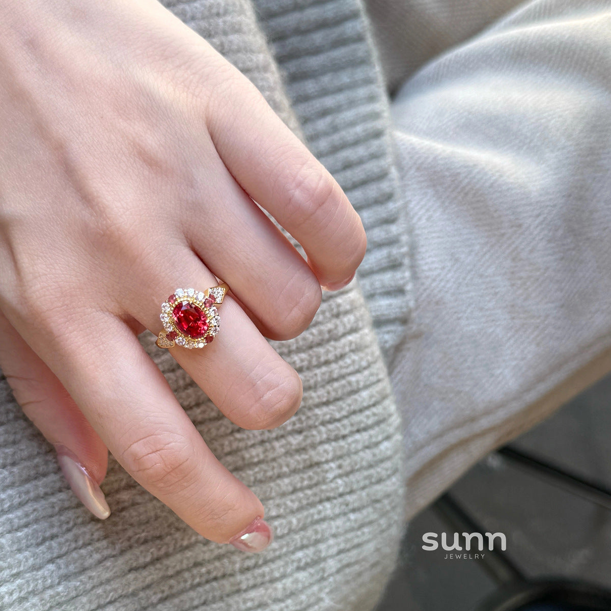Anai Ruby Elegance Jewelry Set [R1UQYG63]