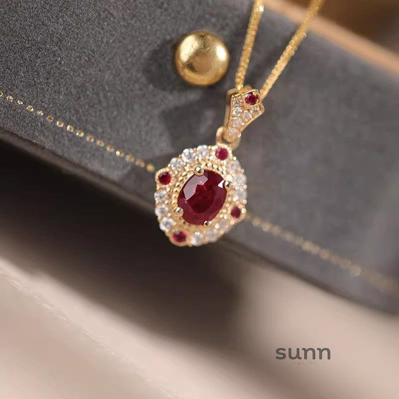 Anai Ruby Elegance Jewelry Set [EH8H3RGC]