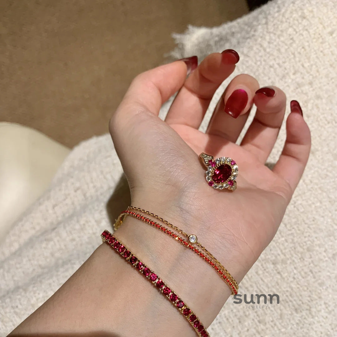 Anai Ruby Elegance Jewelry Set [6OI4UZEA]