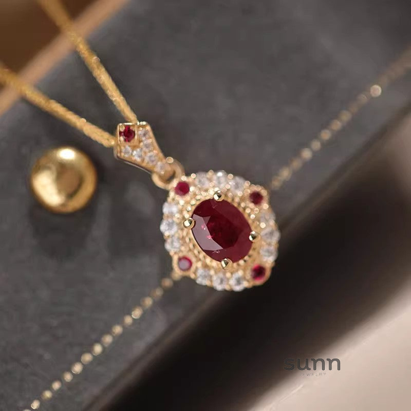 Anai Ruby Elegance Jewelry Set [S44FRV67]