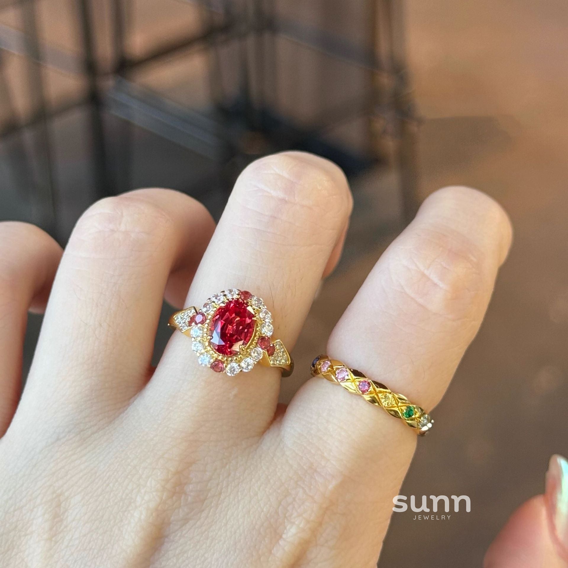 Anai Ruby Elegance Jewelry Set [N338QFEW]