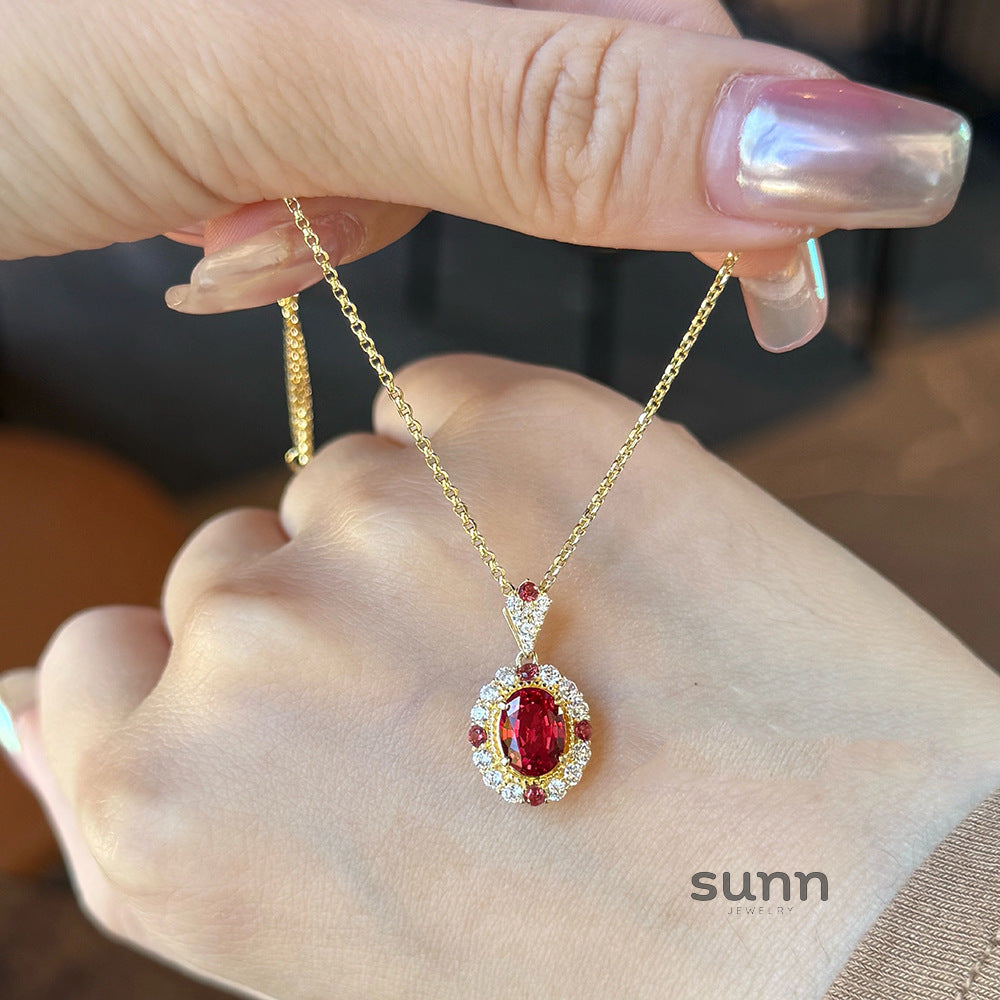 Anai Ruby Elegance Jewelry Set [92YRNF7F]