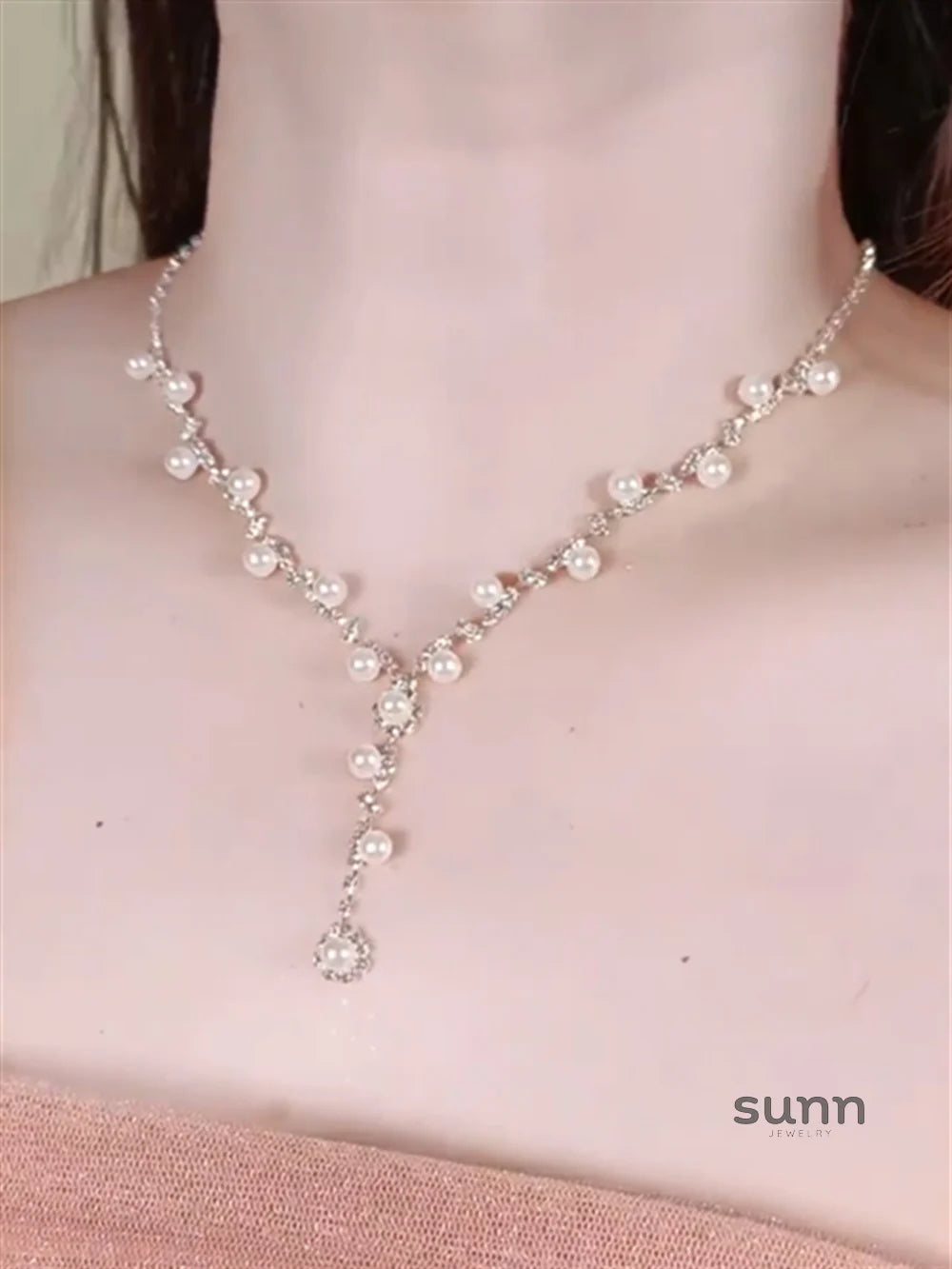 Analiyah Pearl Tassel Necklace Set