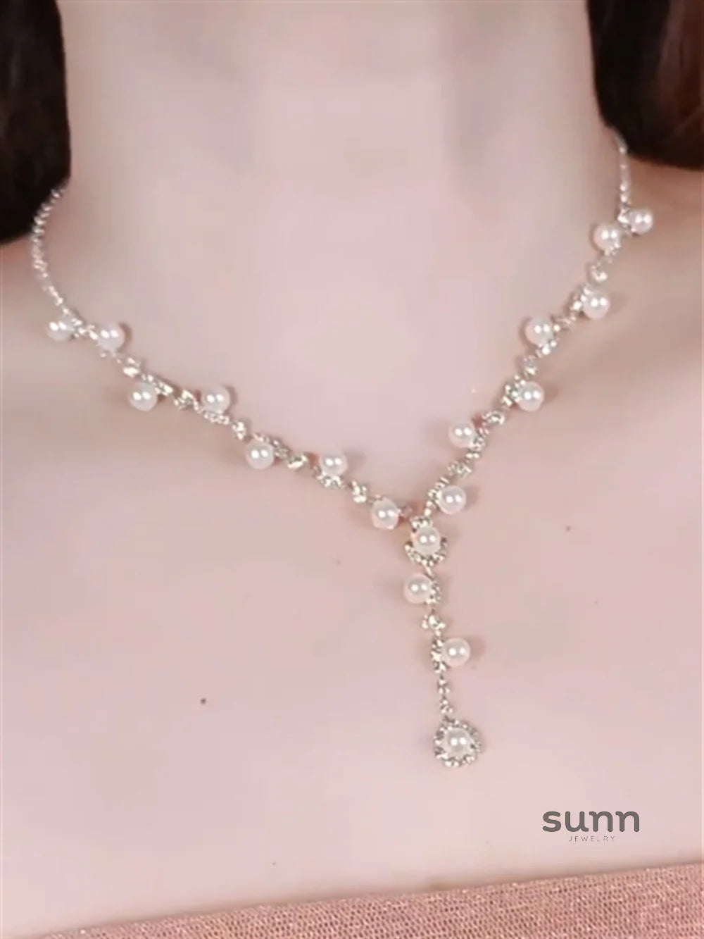 Analiyah Pearl Tassel Necklace Set