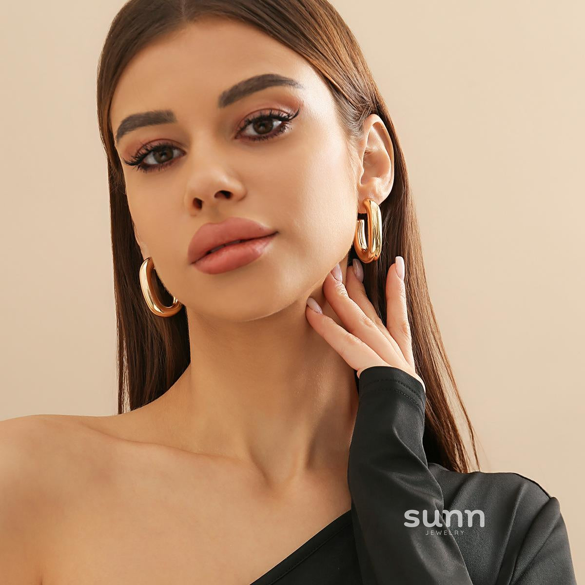 Anasofia Geometric Drop & Hoop Earrings [VAIHFGUF]