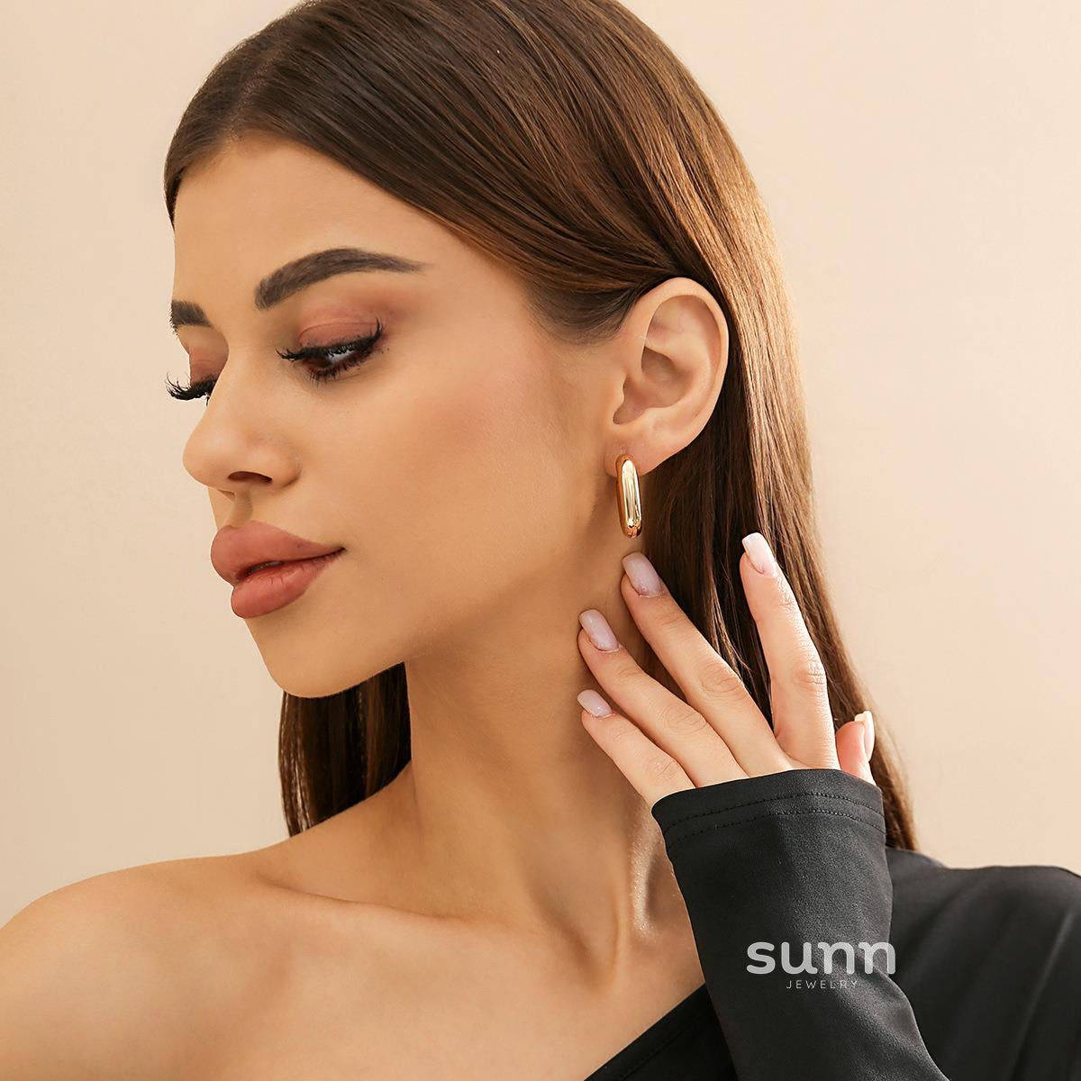 Anasofia Geometric Drop & Hoop Earrings [ZYHCU53A]