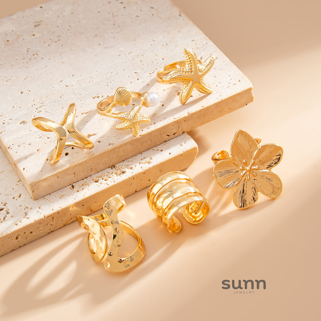 Anastazja Starfish Bloom Ring Set [8PFEEIYV]