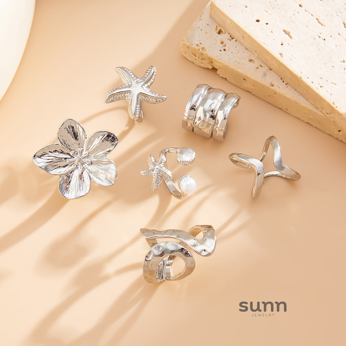 Anastazja Starfish Bloom Ring Set [SR85PWMM]