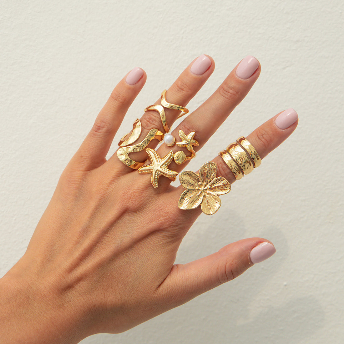 Anastazja Starfish Bloom Ring Set [8PFEEIYV]