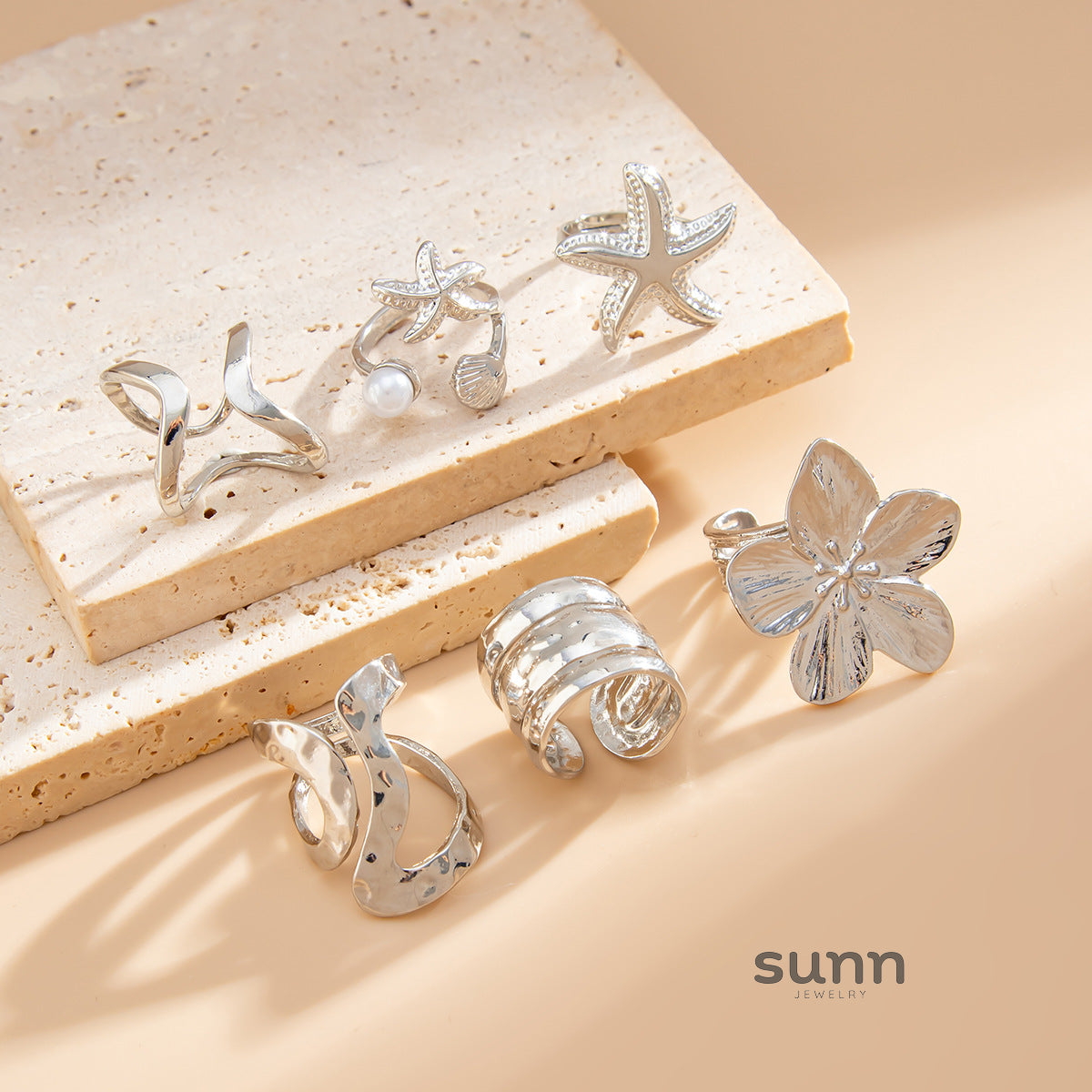Anastazja Starfish Bloom Ring Set [KDQ1315M]
