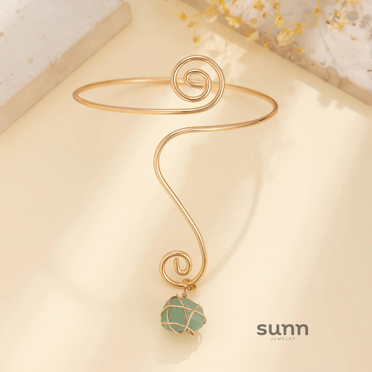 Anastazja Turquoise Spiral Arm Cuff
