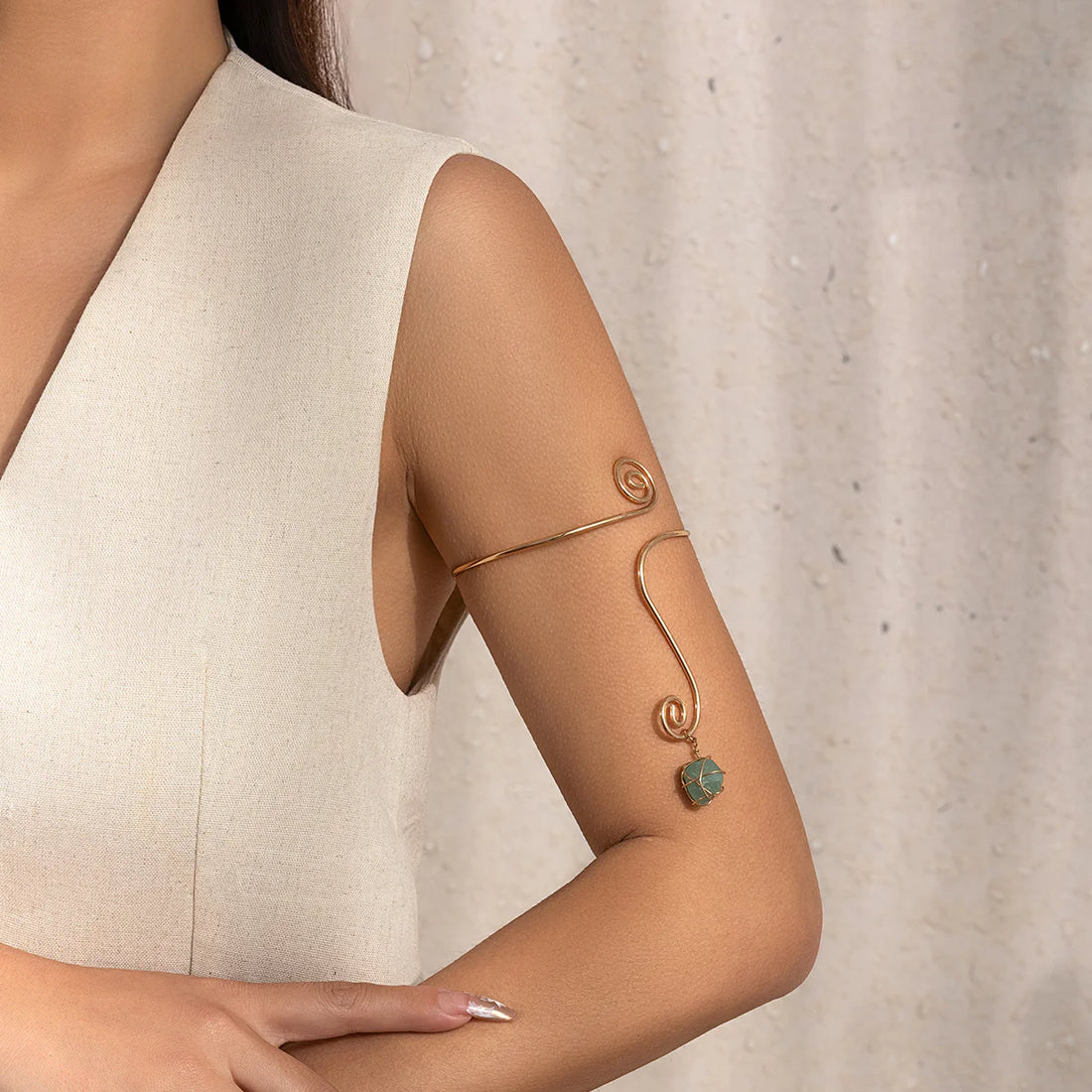 Anastazja Turquoise Spiral Arm Cuff