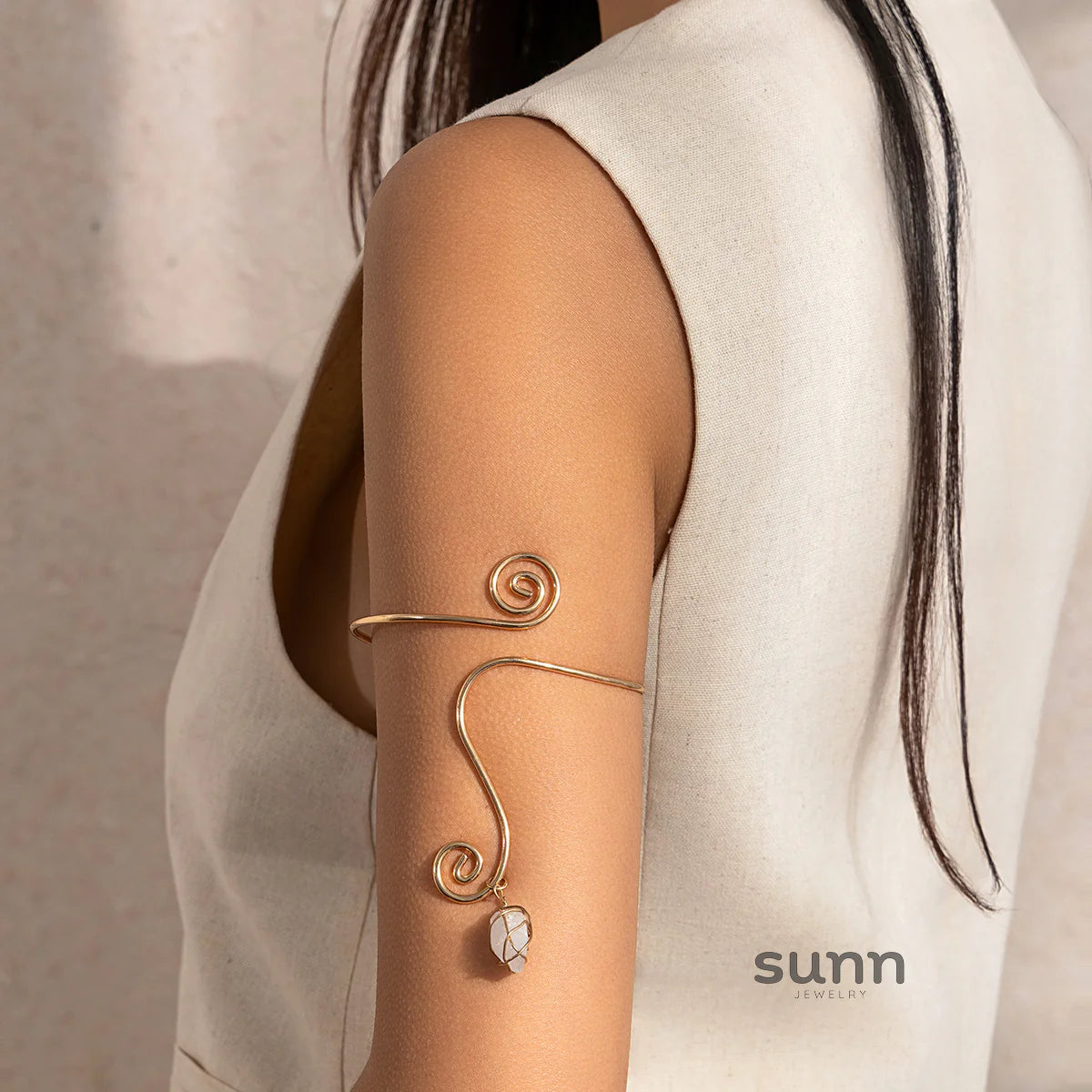 Anastazja Turquoise Spiral Arm Cuff