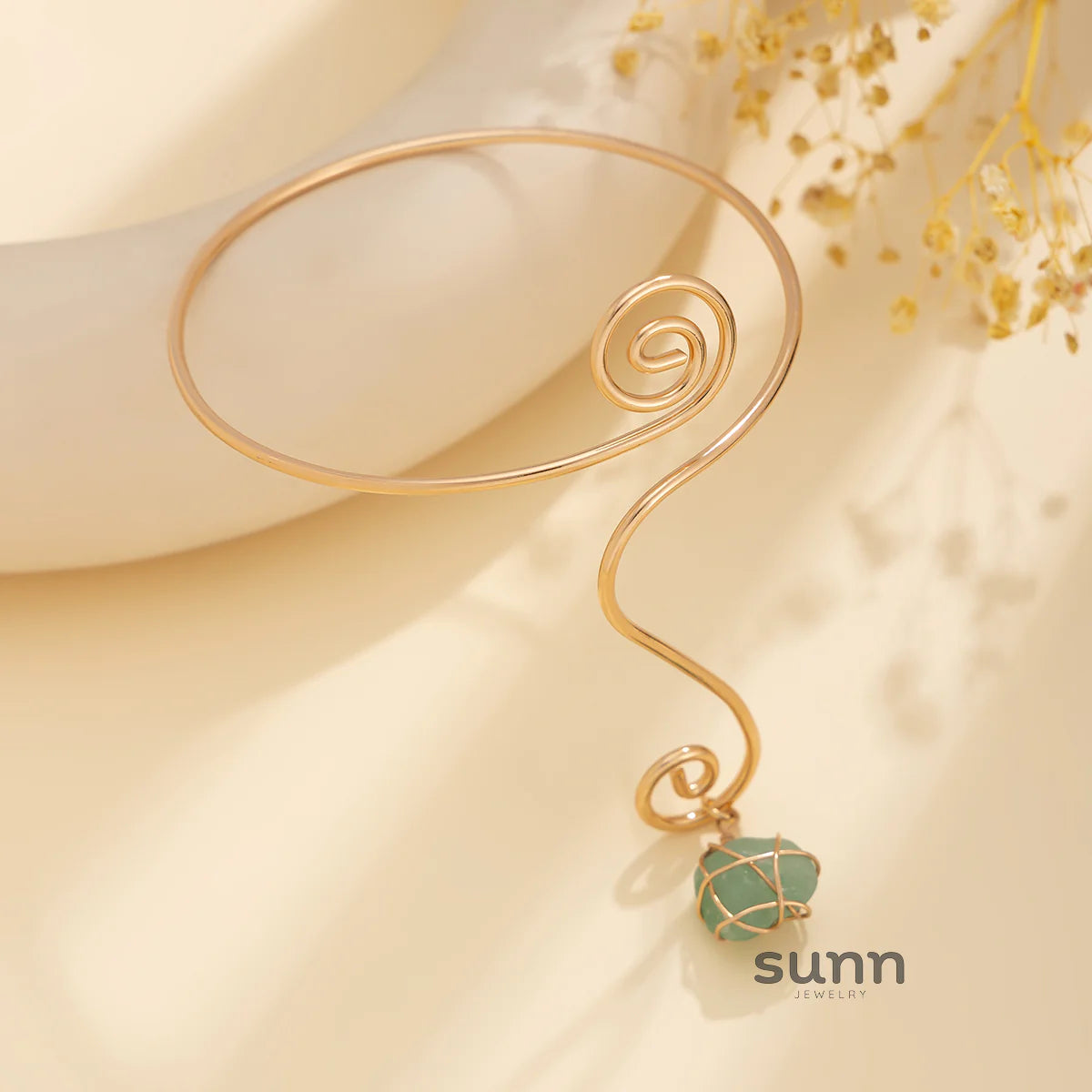 Anastazja Turquoise Spiral Arm Cuff