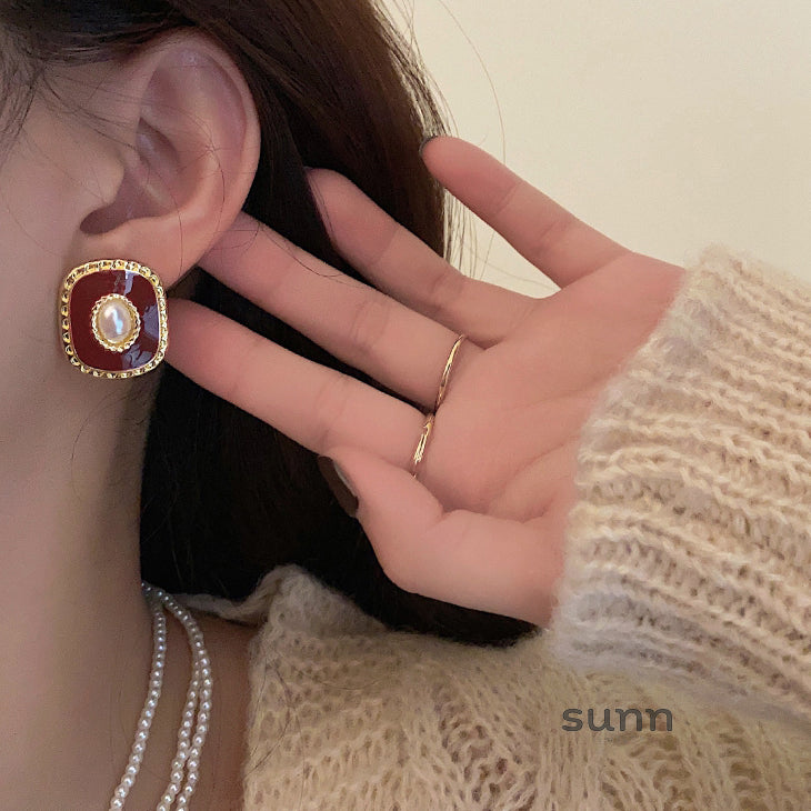 Andra Geometric Pearl Earrings [5RC3YP3R]