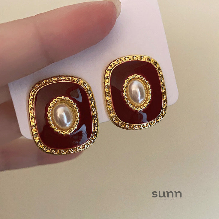 Andra Geometric Pearl Earrings [J08280B8]