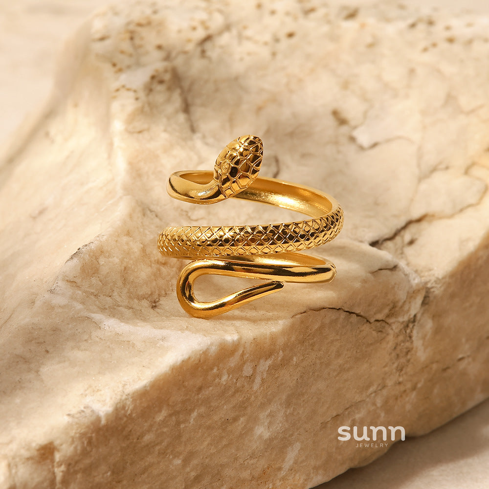 Andra Gold Serpent Adjustable Ring [JXM2BG3G]