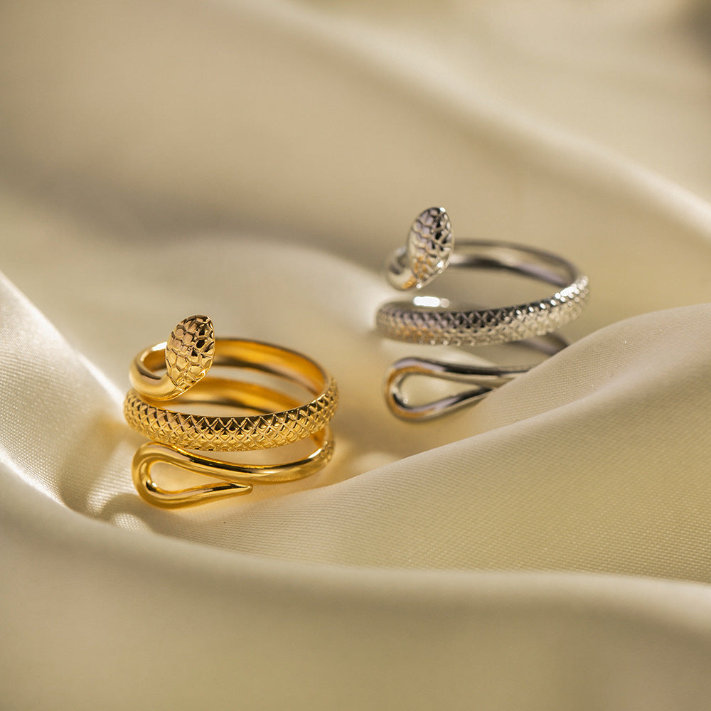 Andra Gold Serpent Adjustable Ring [H8EUE3CN]