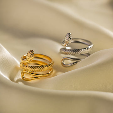 Andra Gold Serpent Adjustable Ring [H8EUE3CN]
