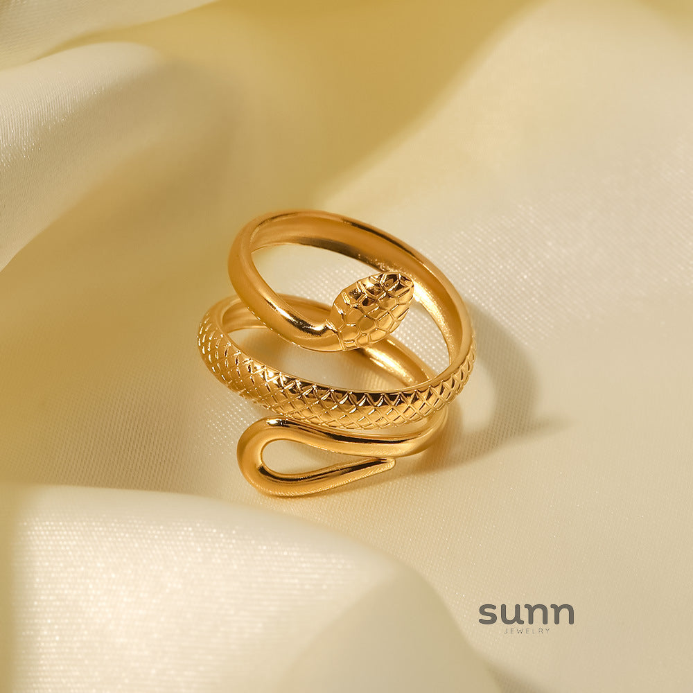 Andra Gold Serpent Adjustable Ring [NINYG9XA]