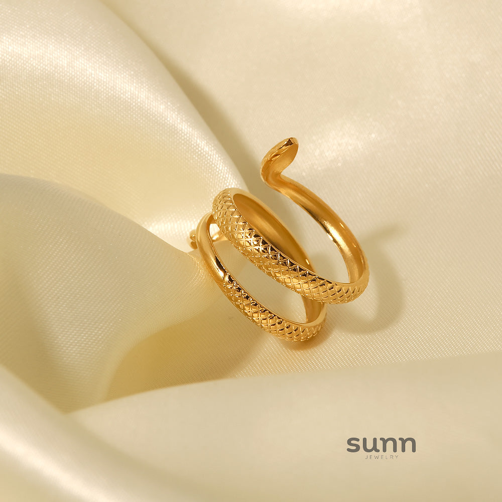 Andra Gold Serpent Adjustable Ring [UTWL9HHN]