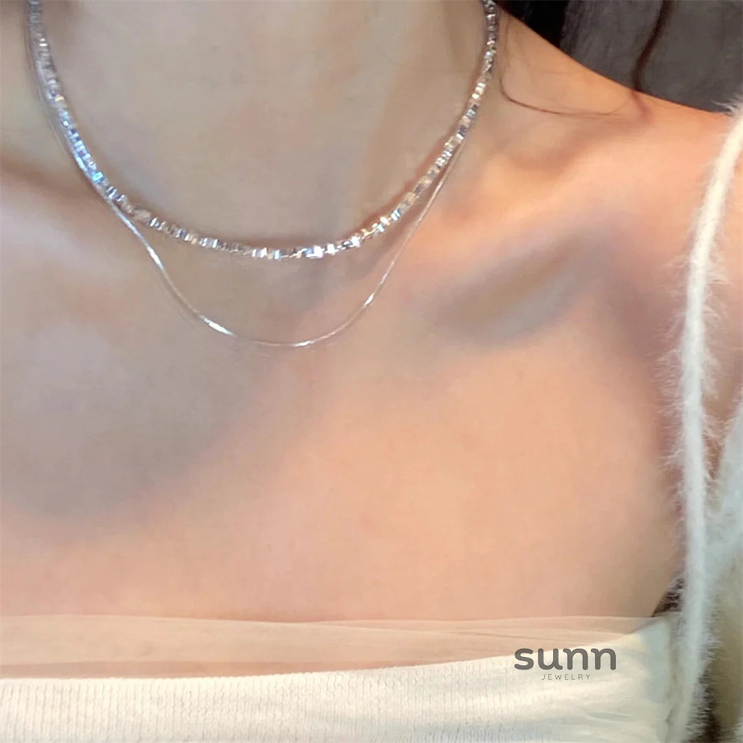 Andra Stacked Silver Necklace