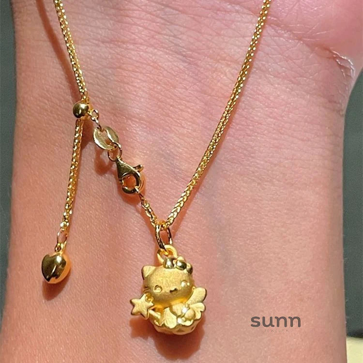 Andriana Star Kitty Charm Necklace