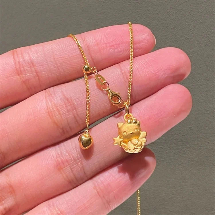Andriana Star Kitty Charm Necklace