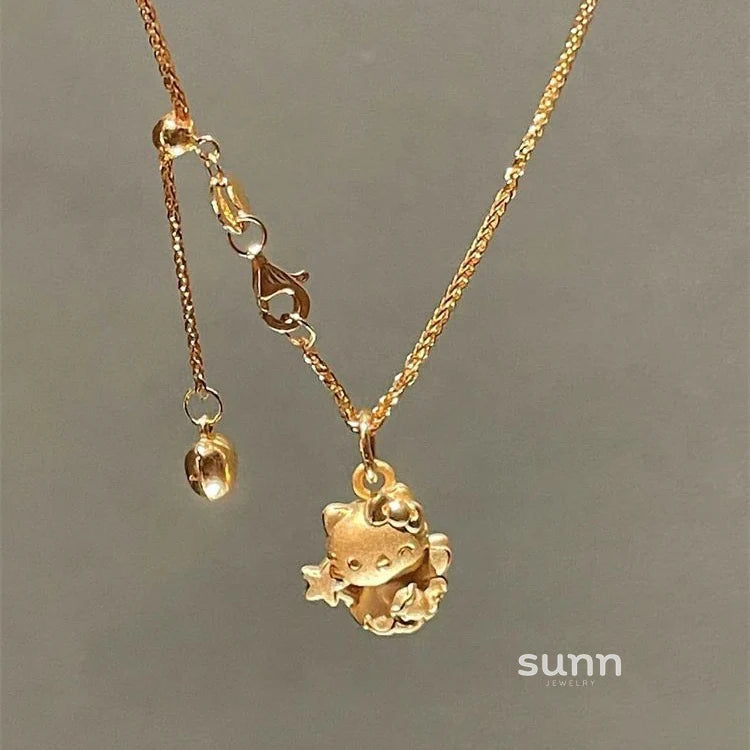 Andriana Star Kitty Charm Necklace