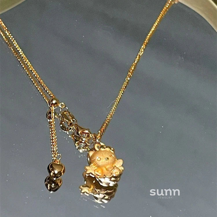 Andriana Star Kitty Charm Necklace