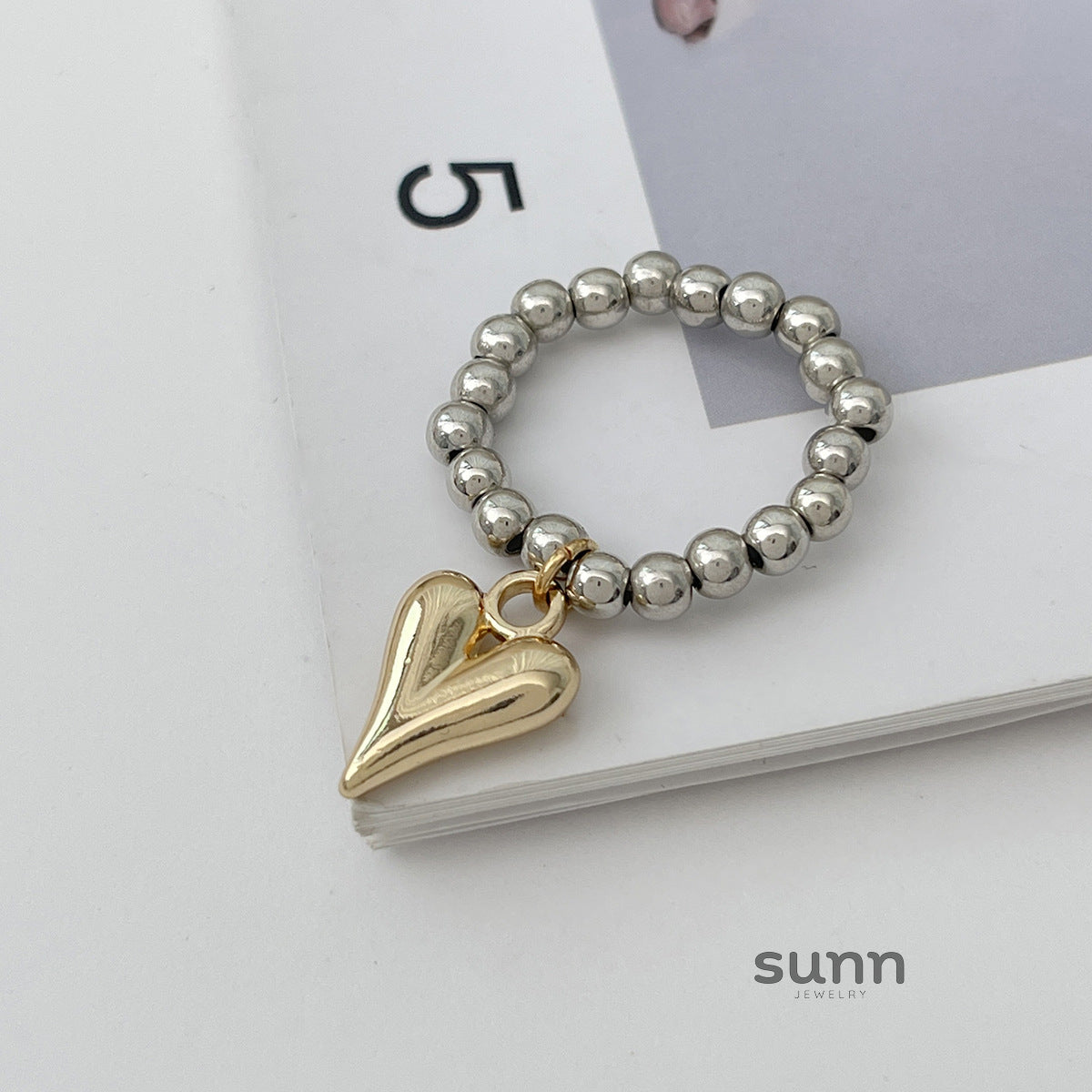 Andromeda Beaded Heart Bracelet [ABZG1BJP]