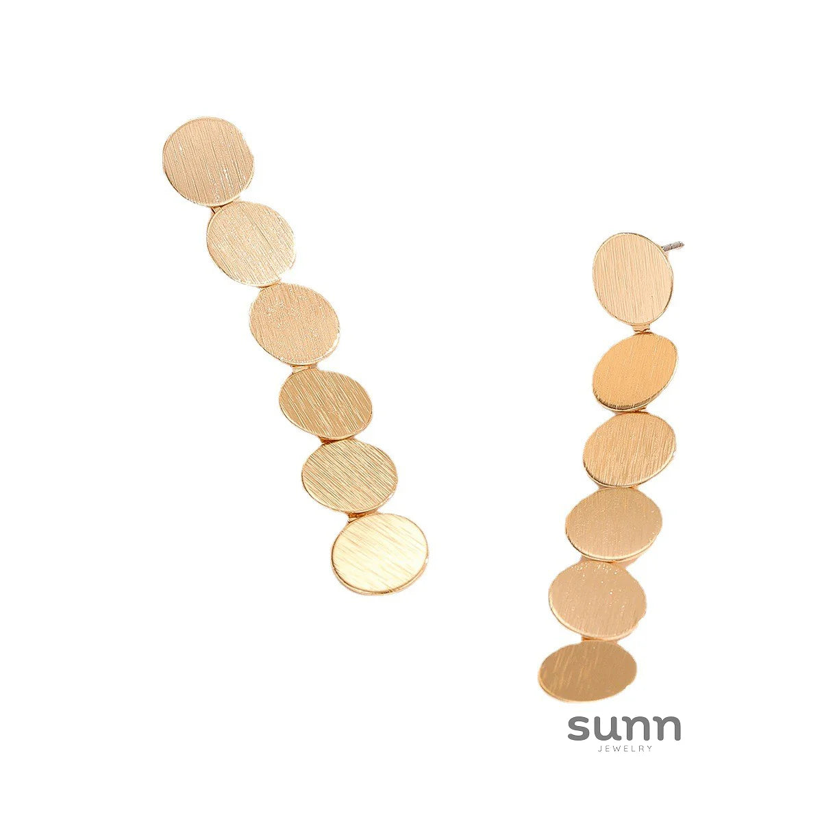 Angeles Gold Disc Drop Earrings