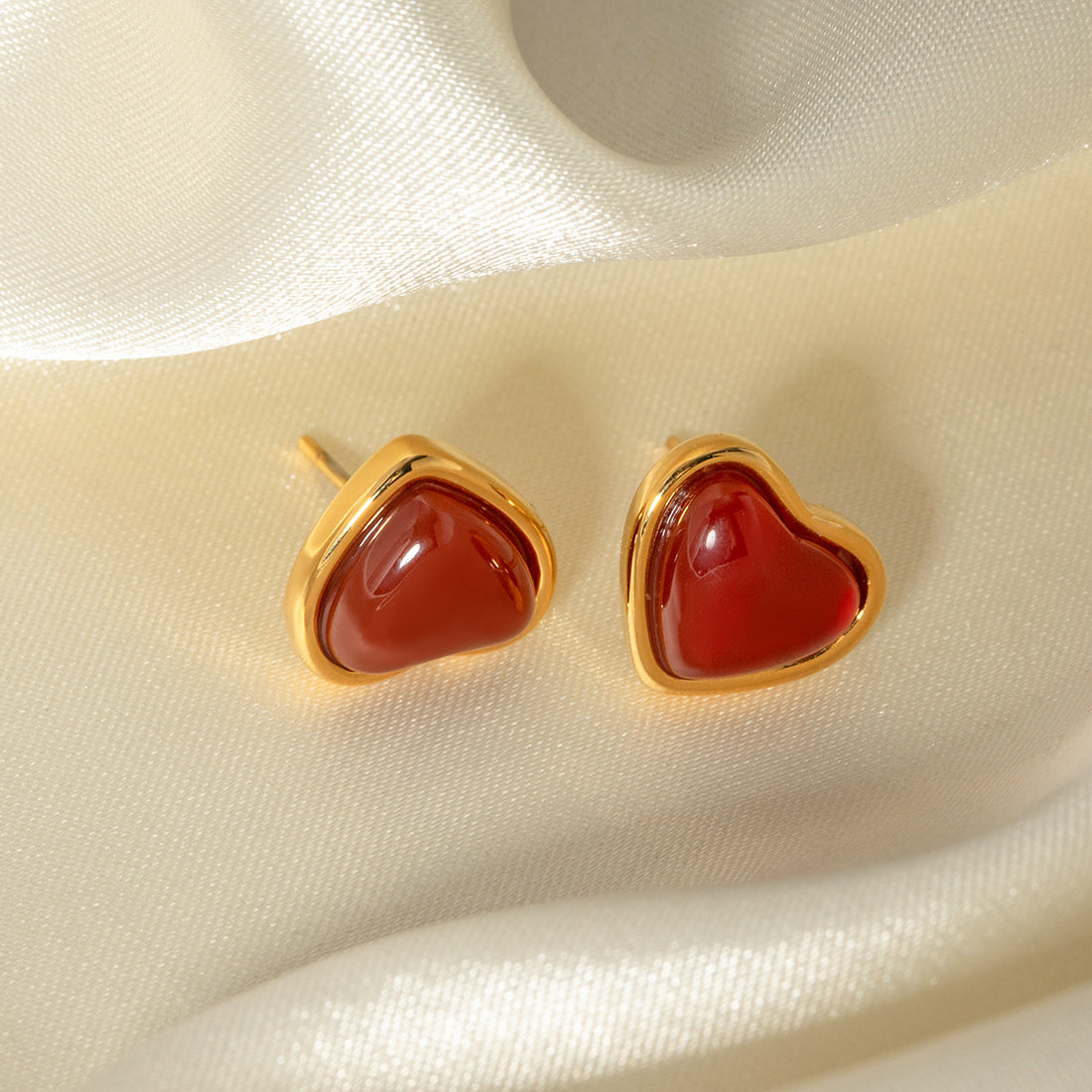 Angelica Gold Heart Hoop Earrings [BLQPRQOS]