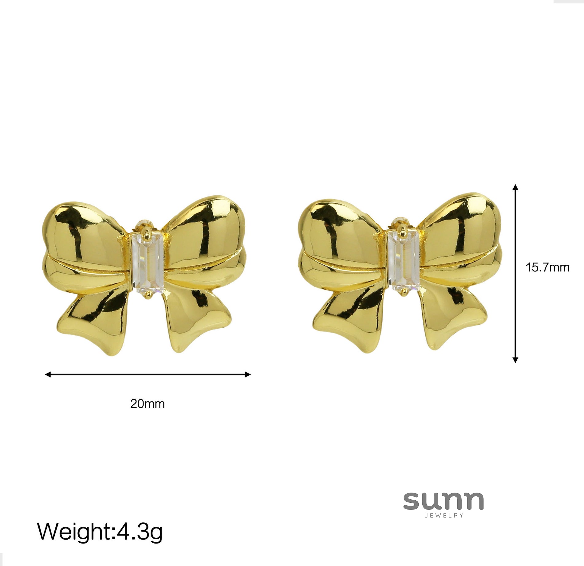 Angelika Zircon Bow Earrings [MXVUI4N5]