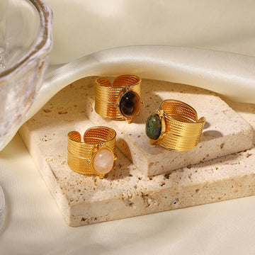Angelique Adjustable Stone Ring [YYK6XRJH]