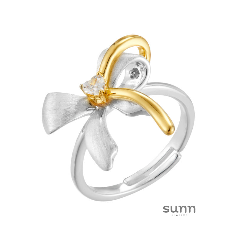 Ania Two-Tone Bow Ring [HMX4UI95]