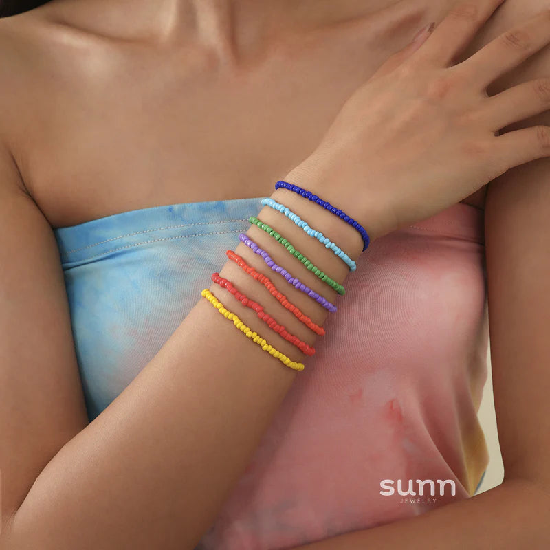 Aniah Rainbow Beaded Stack