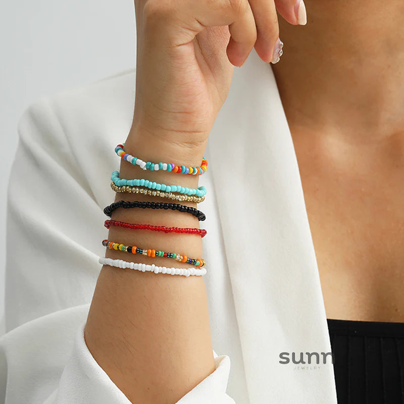 Aniah Rainbow Beaded Stack