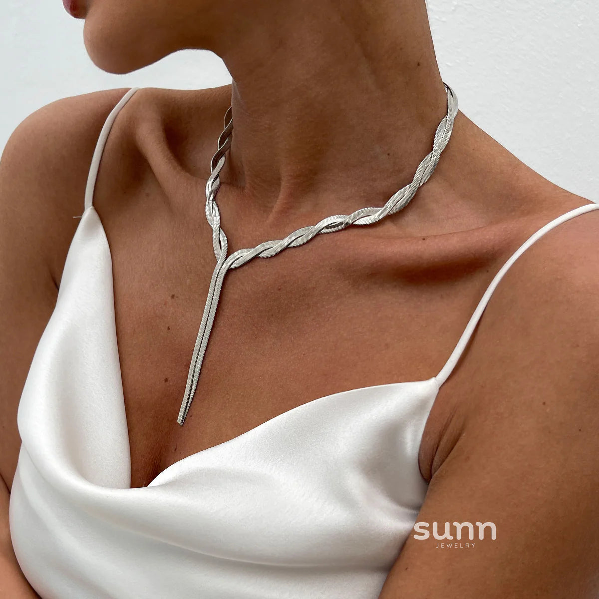Anistyn Woven Snake Chain Necklace