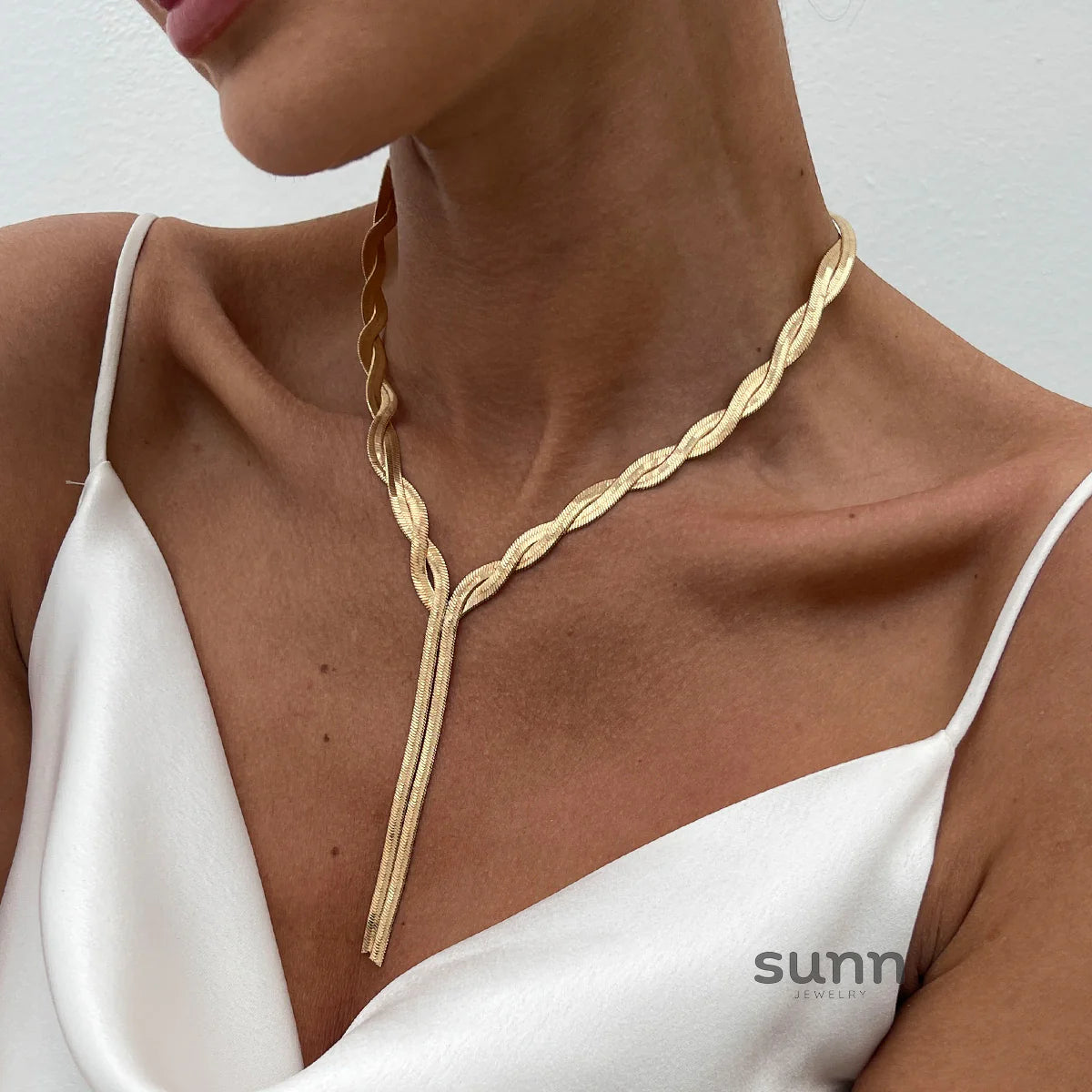 Anistyn Woven Snake Chain Necklace