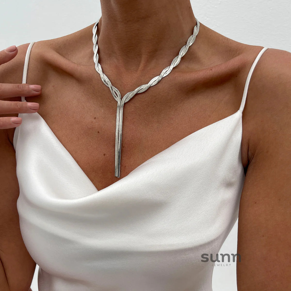 Anistyn Woven Snake Chain Necklace